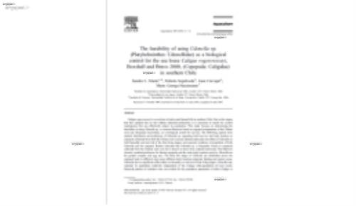 The feasibility of using Udonella sp. (Platyhelminthes: Udonellidae) as a biological control for the sea louse Caligus rogercresseyi, Boxshall and Bravo 2000, (Copepoda: Caligidae) in southern Chile